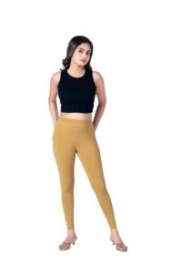 im pretty Chiku Length Leggings | Super Combed Cotton Stretchable Pants for Women Breathable Slim Fit Ankle Size M