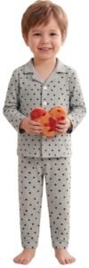 UNFLD Kids Night Suit | Cotton Nightwear & Pyjama Set for Boys & Girls | Full Sleeve Shirt & Pajama | Soft Comfortable Sleepwear | Printed Baby Night Dress | Kids Night Dress for 4-16 Years Grey