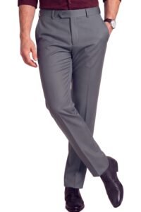 Peter England Men's Mid Rise Slim Work Utility Pants (PETFWNSP805571_Grey, 36