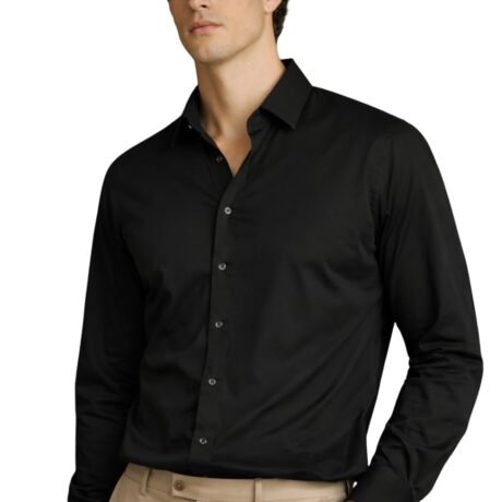 Louis Philippe Men Black Solid Full Sleeves Casual Shirt