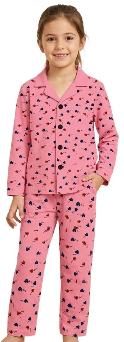 DIAZ Kids Night Suit | Cotton Nightwear & Pyjama Set for Boys & Girls | Full Sleeve Shirt & Pajama Set | Soft Comfortable Night Suit | Printed Baby Night Dress | Kids Night Dress for 4-15 Years